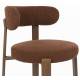 Lot de 2 Chaises de Table Robyn Woody Assises d’Intérieur Tissu et Acier Sièges Rétro Design Seventies 48x52x74cm