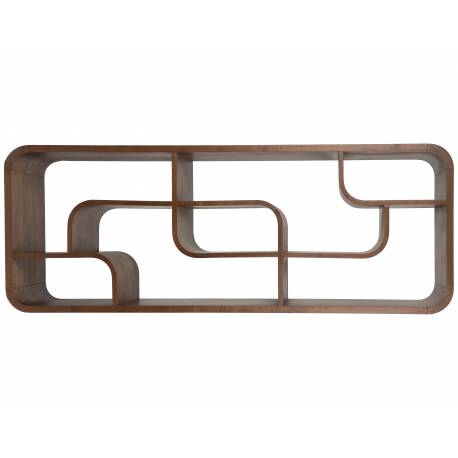 Etagère Seven Zuiver Bibliothèque en Placage Noyer Support de Présentation de Design 35x60x160cm