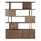 Bibliothèque Barbier Noyer Zuiver Etagère Design Meuble de Rangement 35x160x195cm