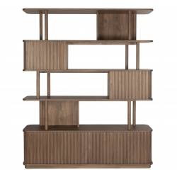 Bibliothèque Barbier Noyer Zuiver Etagère Design Meuble de Rangement 35x160x195cm