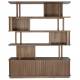 Bibliothèque Barbier Noyer Zuiver Etagère Design Meuble de Rangement 35x160x195cm