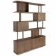 Bibliothèque Barbier Noyer Zuiver Etagère Design Meuble de Rangement 35x160x195cm