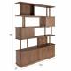 Bibliothèque Barbier Noyer Zuiver Etagère Design Meuble de Rangement 35x160x195cm