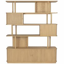 Bibliothèque Barbier Naturel Zuiver Etagère Design Meuble de Rangement 35x160x195cm