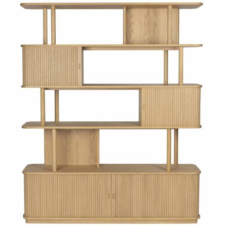 Bibliothèque Barbier Naturel Zuiver Etagère Design Meuble de Rangement 35x160x195cm