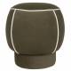Pouf Marina Assise Ronde en Tissu Vert et Blanc Repose Pied Tabouret 45x45x48cm