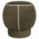 Pouf Marina Assise Ronde en Tissu Vert et Blanc Repose Pied Tabouret 45x45x48cm