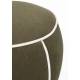 Pouf Marina Assise Ronde en Tissu Vert et Blanc Repose Pied Tabouret 45x45x48cm
