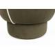 Pouf Marina Assise Ronde en Tissu Vert et Blanc Repose Pied Tabouret 45x45x48cm