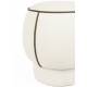 Pouf Marina Assise Ronde en Tissu Blanc et Vert Repose Pied Tabouret 45x45x48cm