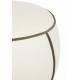 Pouf Marina Assise Ronde en Tissu Blanc et Vert Repose Pied Tabouret 45x45x48cm