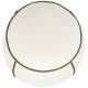 Pouf Marina Assise Ronde en Tissu Blanc et Vert Repose Pied Tabouret 45x45x48cm