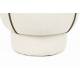 Pouf Marina Assise Ronde en Tissu Blanc et Vert Repose Pied Tabouret 45x45x48cm