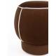 Pouf Marina Assise Ronde en Tissu Rouge et Blanc Repose Pied Tabouret 45x45x48cm