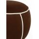Pouf Marina Assise Ronde en Tissu Rouge et Blanc Repose Pied Tabouret 45x45x48cm