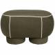 Banc Marina M Woody Assise d'Appoint en Tissu Vert et Blanc Bout de Lit 45,5x49x77,5cm