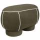 Banc Marina M Woody Assise d'Appoint en Tissu Vert et Blanc Bout de Lit 45,5x49x77,5cm