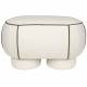 Banc Marina M Woody Assise d'Appoint en Tissu Blanc et Vert Bout de Lit 45,5x49x77,5cm