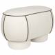 Banc Marina M Woody Assise d'Appoint en Tissu Blanc et Vert Bout de Lit 45,5x49x77,5cm