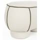 Banc Marina M Woody Assise d'Appoint en Tissu Blanc et Vert Bout de Lit 45,5x49x77,5cm