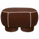 Banc Marina M Woody Assise d'Appoint en Tissu Rouge et Blanc Bout de Lit 45,5x49x77,5cm