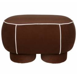 Banc Marina M Woody Assise d'Appoint en Tissu Rouge et Blanc Bout de Lit 45,5x49x77,5cm