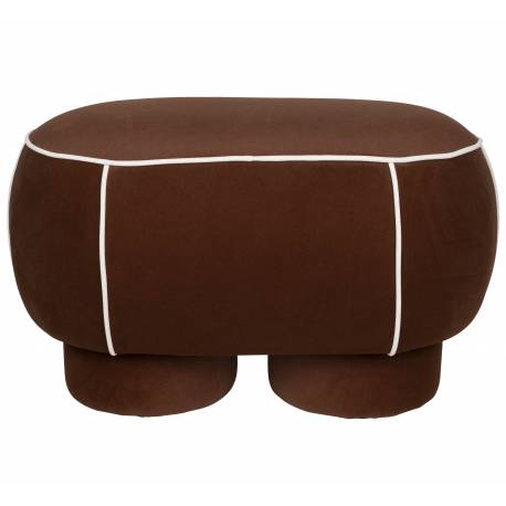 Banc Marina M Woody Assise d'Appoint en Tissu Rouge et Blanc Bout de Lit 45,5x49x77,5cm
