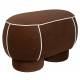 Banc Marina M Woody Assise d'Appoint en Tissu Rouge et Blanc Bout de Lit 45,5x49x77,5cm