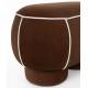 Banc Marina M Woody Assise d'Appoint en Tissu Rouge et Blanc Bout de Lit 45,5x49x77,5cm