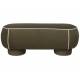 Banc Marina L Woody Assise d'Appoint en Tissu Vert et Blanc Bout de Lit 44x47x121cm