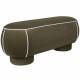 Banc Marina L Woody Assise d'Appoint en Tissu Vert et Blanc Bout de Lit 44x47x121cm