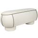 Banc Marina L Woody Assise d'Appoint en Tissu Blanc et Vert Bout de Lit 44x47x121cm