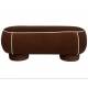 Banc Marina L Woody Assise d'Appoint en Tissu Rouge et Blanc Bout de Lit 44x47x121cm