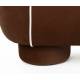 Banc Marina L Woody Assise d'Appoint en Tissu Rouge et Blanc Bout de Lit 44x47x121cm