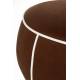 Banc Marina L Woody Assise d'Appoint en Tissu Rouge et Blanc Bout de Lit 44x47x121cm