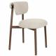 Lot de 2 Chaises Lee Woody Duo d'Assises en Acier et Tissu Beige Sièges de Repas 46x57x78cm