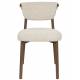 Lot de 2 Chaises Lee Woody Duo d'Assises en Acier et Tissu Beige Sièges de Repas 46x57x78cm