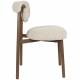 Lot de 2 Chaises Lee Woody Duo d'Assises en Acier et Tissu Beige Sièges de Repas 46x57x78cm