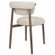 Lot de 2 Chaises Lee Woody Duo d'Assises en Acier et Tissu Beige Sièges de Repas 46x57x78cm