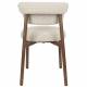 Lot de 2 Chaises Lee Woody Duo d'Assises en Acier et Tissu Beige Sièges de Repas 46x57x78cm