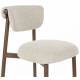 Lot de 2 Chaises Lee Woody Duo d'Assises en Acier et Tissu Beige Sièges de Repas 46x57x78cm
