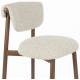Lot de 2 Chaises de Comptoir Lee Woody Duo d'Assises Hautes en Acier et Tissu Beige Sièges de Cuisine 43,5x52,5x89,5cm
