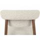 Lot de 2 Chaises de Comptoir Lee Woody Duo d'Assises Hautes en Acier et Tissu Beige Sièges de Cuisine 43,5x52,5x89,5cm