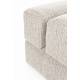 Pouf Staple Woody Tabouret Design en Bois et Tissu Beige Chiné Assise d'Appoint Cubique 40x40x45cm