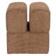 Pouf Staple Woody Tabouret Design en Bois et Tissu Terracotta Chiné Assise d'Appoint Cubique 40x40x45cm
