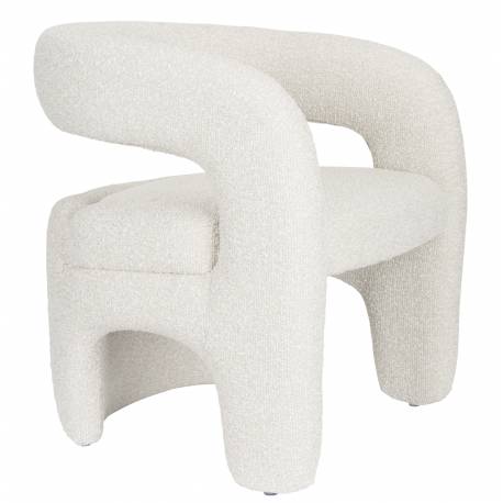 Fauteuil Nova Woody Assise de Salon en Bois et Assise Crème Sofa 1 Place Design 66x69x72cm
