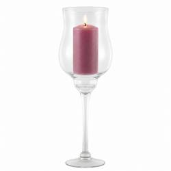 Grand Photophore Bougeoir Porte Bougie Vase Porte Fleurs Plantes en Verre Blanc 18x18x50cm