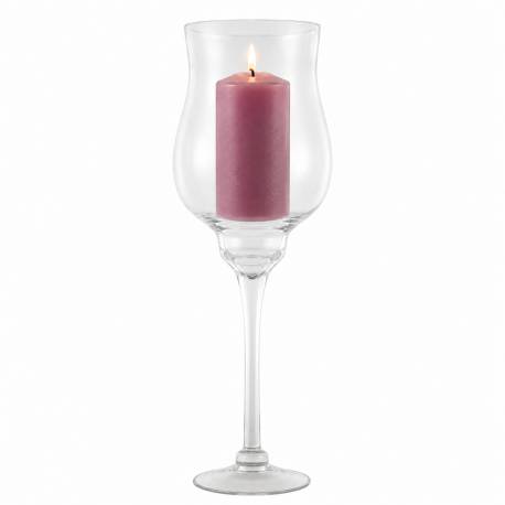 Grand Photophore Bougeoir Porte Bougie Vase Porte Fleurs Plantes en Verre Blanc 18x18x50cm