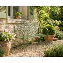 Banc de Jardin Paon 2 Places Banquette de Jardin Fauteuil 2 Personnes en Métal Vert 49x92x123cm