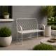 Banc Paon 2 Places Banquette de Jardin Fauteuil 2 Personnes en Métal Blanc 49x92x123cm